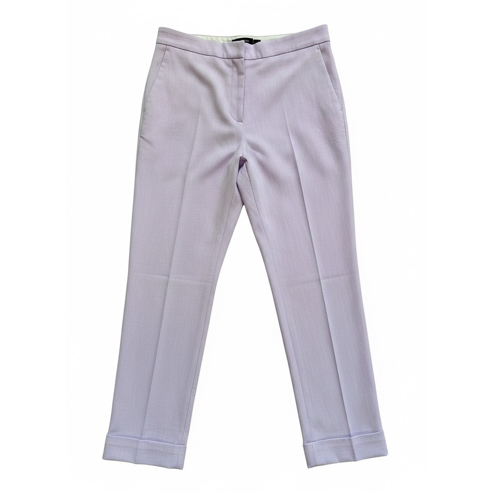 Ann Taylor The Ankle High Rise‎ Pants Lavender Purple Textured Slim Trousers 10